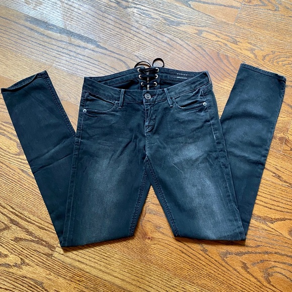 Hudson Limited Edition Lace Up Iconic Flap-Pocket Skinny Jeans Sz 26 NWOT - Picture 3 of 13